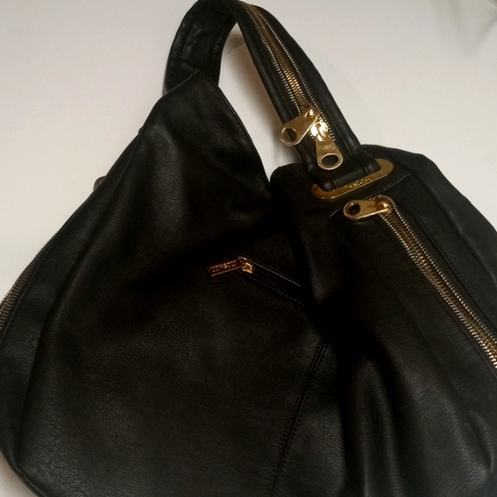 IMO Vegan Leather Black Handbag